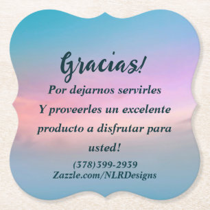 Vielen Dank Gracias Sky Blue Pink Bearbeiten Sie I Untersetzer