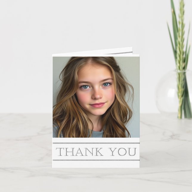 Vielen Dank, Graduate Simple Silver Dankeskarte (Vorderseite)