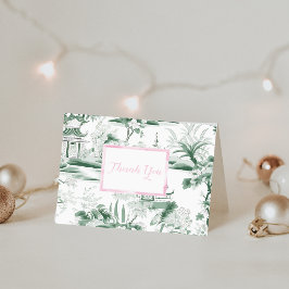 Vielen Dank Green Chinoiserie Faltkarte Dankeskarte