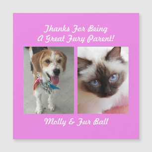 Vielen Dank Große Fury Parent DIY Pet Message Name Magnetkarte