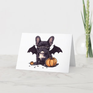 Vielen Dank Halloween French Bulldog Bat Pumpkins Dankeskarte