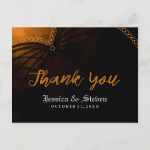 Vielen Dank Halloween Gothic Wedding Post Card Postkarte