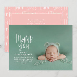 Vielen Dank Hand geschrieben moderne rosa mädchenh Ankündigung