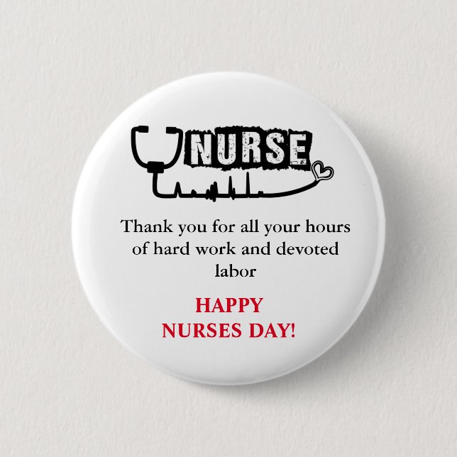 Vielen Dank & Happy Nurses Day Button (Vorderseite)