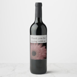 Vielen Dank Haus Gast Pink Floral Urlaub Vermietun Weinetikett