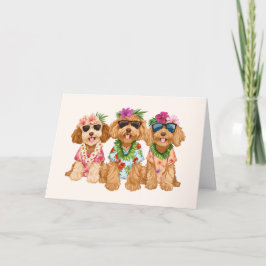 Vielen Dank Hawaiian Goldendoodle Hunde Blume Lei Dankeskarte