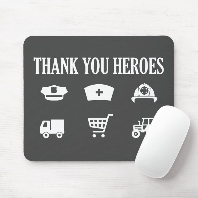 Vielen Dank Heroes | First Responder Mousepad (Mit Mouse)