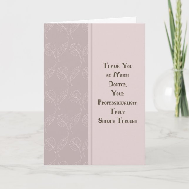 Vielen Dank, Herr Doktor, für die Pflege der Patie Karte (Vorderseite)