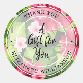 Vielen Dank, Herr Floral Runder Aufkleber