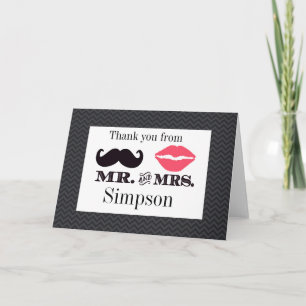 Vielen Dank, Herr und Frau Kollegin, Ihr Brautpart Dankeskarte