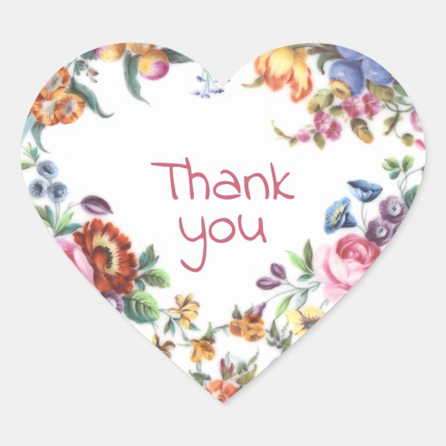 Vielen Dank Herz-Aufkleber (Vorderseite)