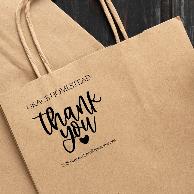 Vielen Dank Herz Bauer Marktname hinzufügen Gummistempel (Von Creator hochgeladen)