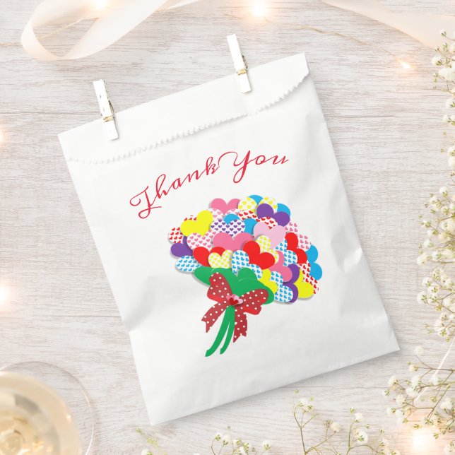 Vielen Dank Herz Bouquet Gevor Bag Geschenktütchen (Ausgeschnitten)