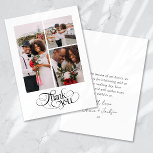 Vielen Dank Herz Multi Foto Wedding Dankeskarte