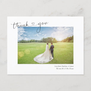 Vielen Dank Herz Typografie Foto Wedding Postcard Feiertagspostkarte