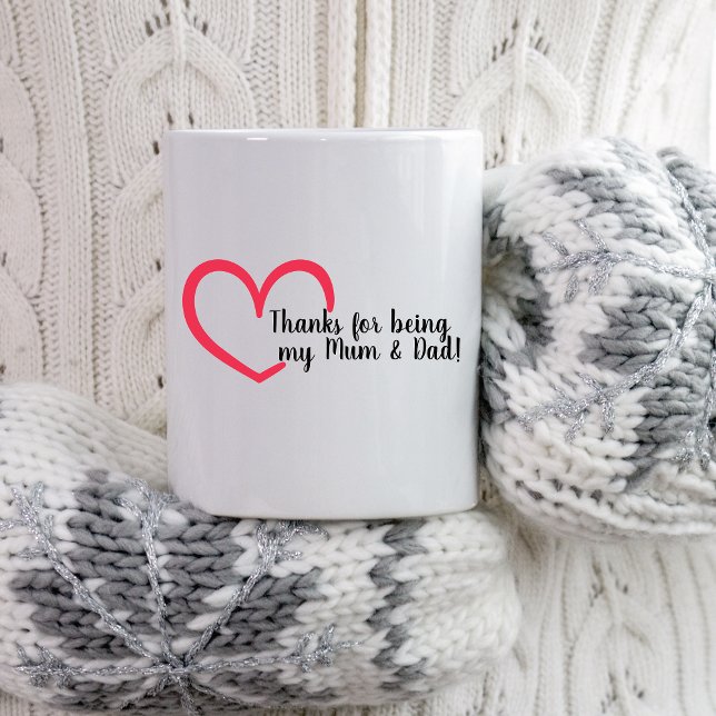 Vielen Dank, Herz | Zweifarbige Tasse (Von Creator hochgeladen)