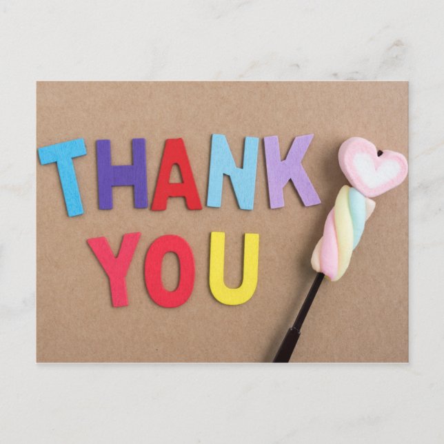 Vielen Dank Herzlichen Dank Postkarte (Vorderseite)