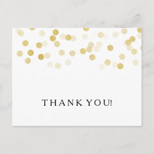 Vielen Dank Hinweis Imitats Gold Foil Glitzer Ligh Postkarte