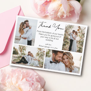 Vielen Dank Hochzeit 4 Fotos Collage minimalistisc Karte