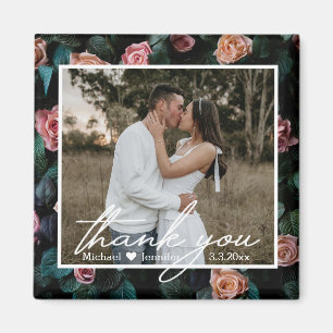 Vielen Dank Hochzeit Foto White Chic Handschrift Magnet