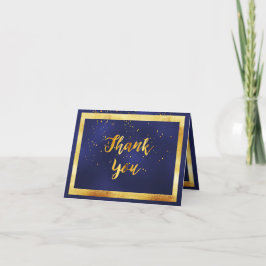 Vielen Dank Hochzeitsnacht blauen Gold Konfetti Dankeskarte