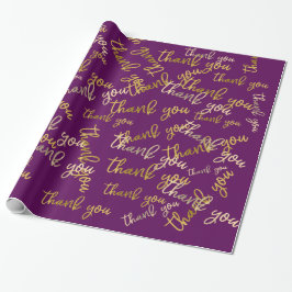 Vielen Dank Holograph Script Mermaid Gold Plum Geschenkpapier