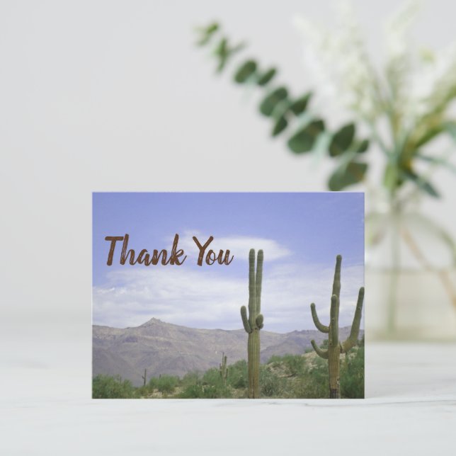 Vielen Dank, House Guest Desert Foto Saguaro Cactu Postkarte (Stehend Vorderseite)