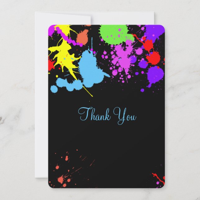 Vielen Dank, Hübsch Neon, Glow in the Dark. Dankeskarte (Vorderseite)