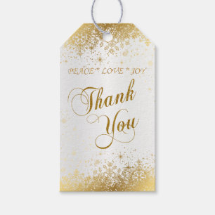 Vielen Dank Hübsches White Satin und Gold Geschenkanhänger