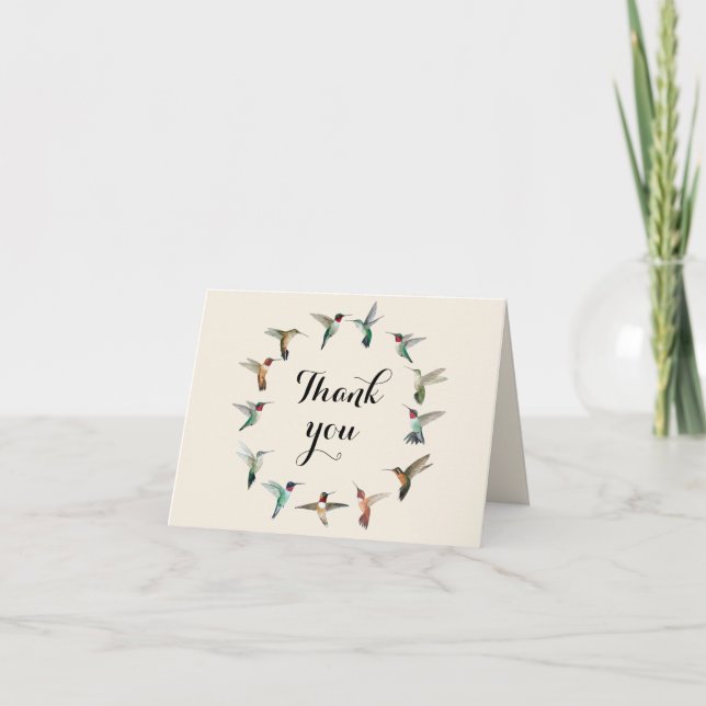 Vielen Dank Hummingbirds Wreath Card Karte (Vorderseite)