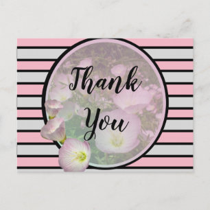 Vielen Dank, ich bin gestreift Primrose Pink-Blume Postkarte