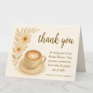 Vielen Dank Ihr Card Coffee Themed Brautparty Dankeskarte