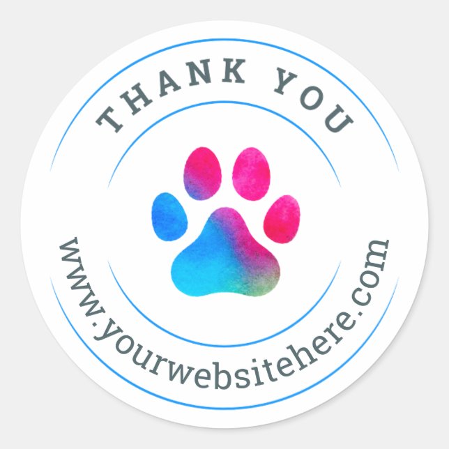 Vielen Dank, Ihr Dog Small Business Sticker (Vorderseite)