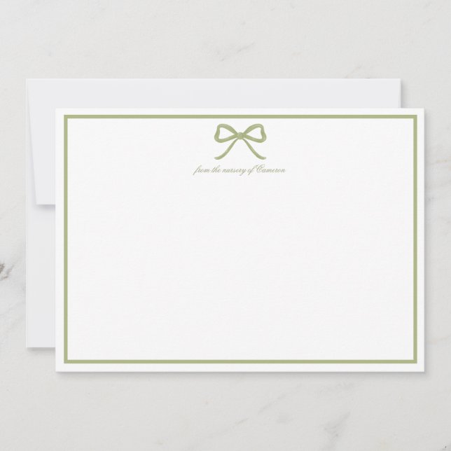 Vielen Dank Ihre Card Preppy Bow Baby Dusche Dankeskarte (Vorderseite)