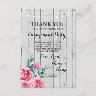 Vielen Dank, Ihre Card Verlobung Hochzeit Wood Red Einladung