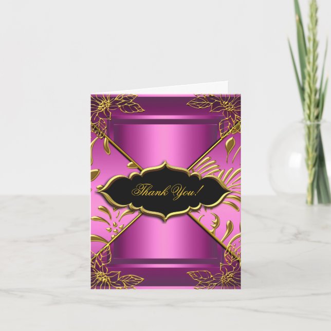 Vielen Dank Ihre Karte Elegante rosa schwarzen Dam (Vorderseite)