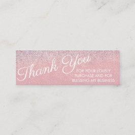 Vielen Dank Imitate Rosa und Lila Funkelnd Glitzer Mini Visitenkarte