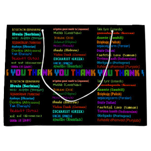 Vielen Dank in 30 Sprachen Große Geschenktüte