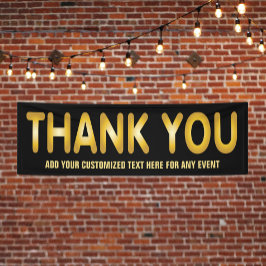 Vielen Dank in Gold mit benutzerdefiniertem Text Banner