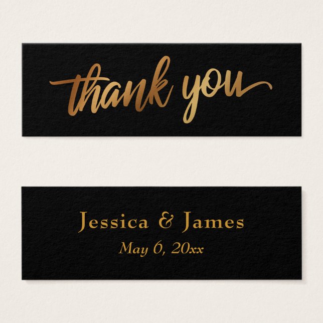Vielen Dank in Imitate Smooth Gold Script Gastgesc (Vorne & Hinten)