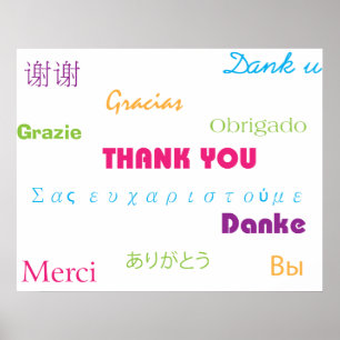 Vielen Dank in Many Languages Poster