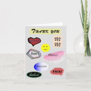 Vielen Dank in mehreren Sprachen Dankeskarte