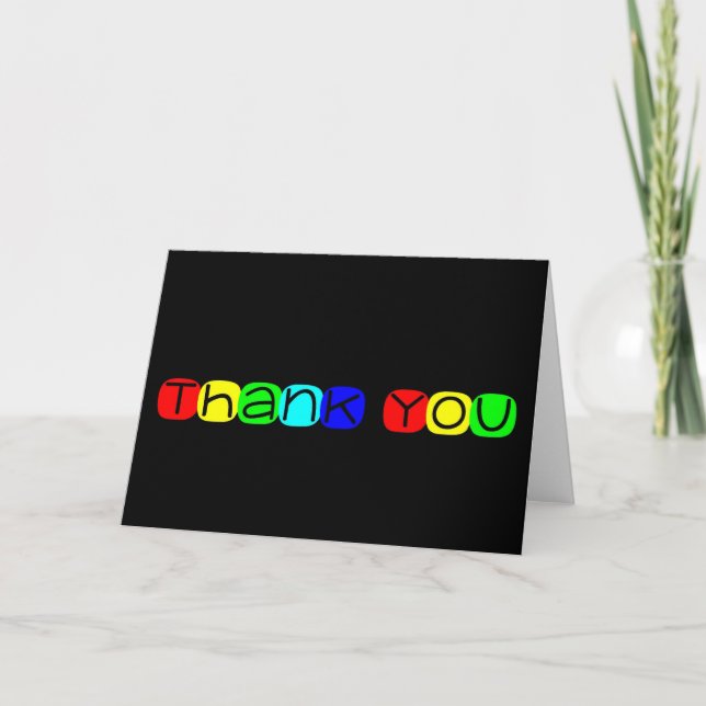 Vielen Dank in Rainbow Text 434 Dankeskarte (Vorderseite)