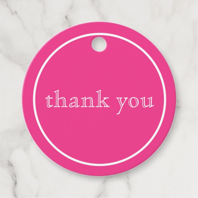 Vielen Dank in Rosa Geschenkanhänger (Vorderseite)