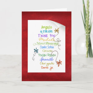 Vielen Dank in verschiedenen Sprachen Karte