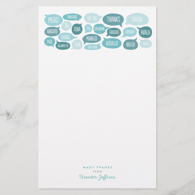 Vielen Dank individuell anpassbar Vielen Dank Stat Briefpapier (Vorderseite)