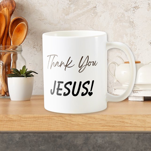 Vielen Dank Jesus Ausrufung Herz Tasse (Thank You Jesus Exclamation Heart Mug)