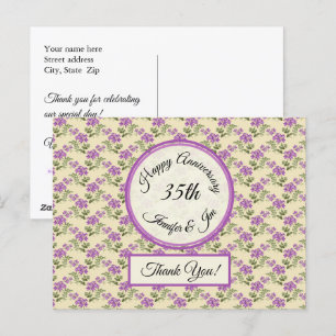 Vielen Dank - Jubiläumsgewalt in blassgelben Farbe Postkarte