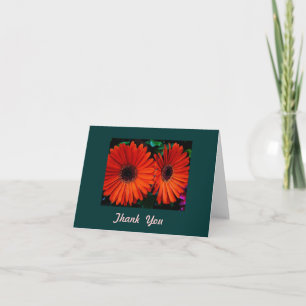 Vielen Dank Karte doppelorange Farbtupfer Blume