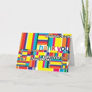 Vielen Dank Karte Geschenk bunt gestreiften einlad
